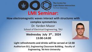 LMI Seminar: How Electromagnetic Waves Interact with Structures with Complex Symmetries