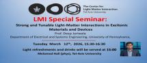 LMI Special Seminar - Prof. Deep Jariwala